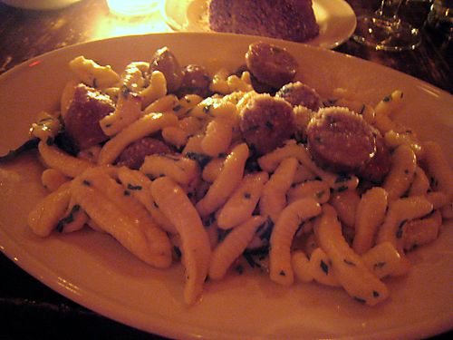 Frankies 457 cavatelli with hot sausage and sage butter