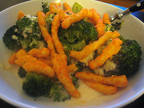 Broccoli wtih cheetos