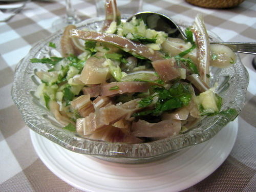 A lorcha pig ear salad
