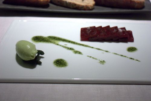 Sergi arola gastro beet sashimi avocado ice cream