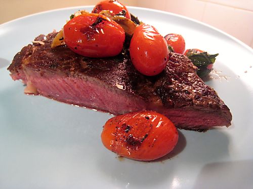 Steak and grape tomatoes