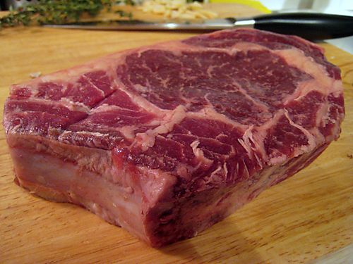 Grazin' angus acres rib-eye steak