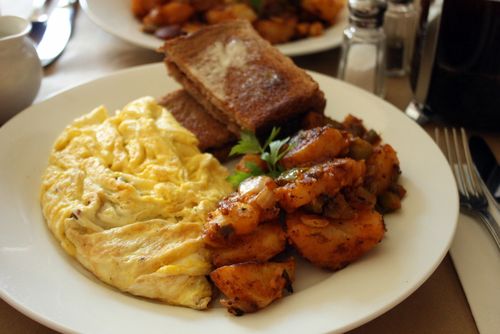 Kevin's bacon cheese omelet