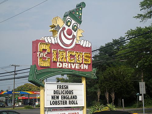 Circus drive in sign