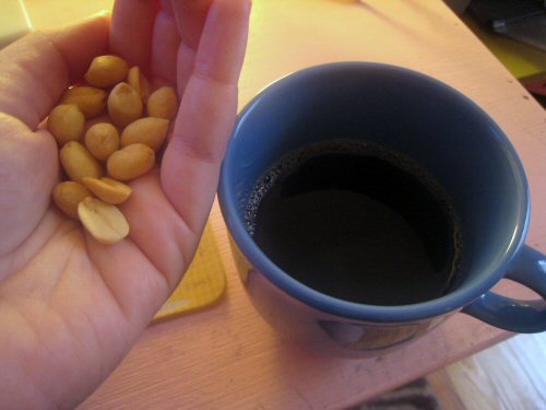 Coffee and peanuts