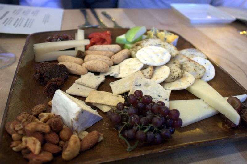 Yummy wine bar cheese plate