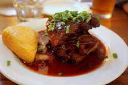 Belly baby back ribs, spicy molasses, cornbread