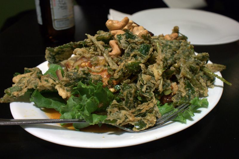 Sriphraphai crispy watercress salad