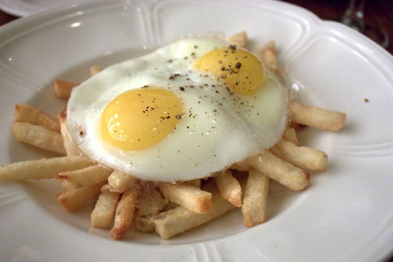 The publican frites with organic eggs