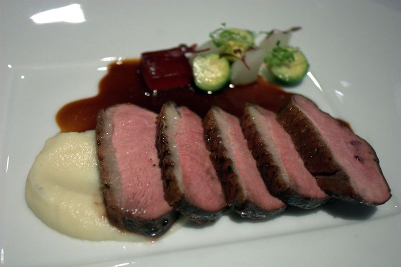 Sho shaun hergatt hibiscus & acacia honey glazed long island duck