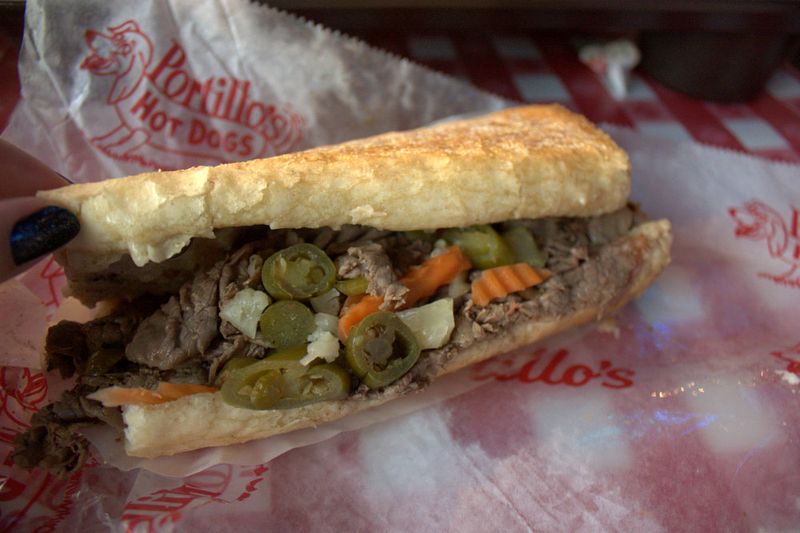 Portillo's italian beef sandwich