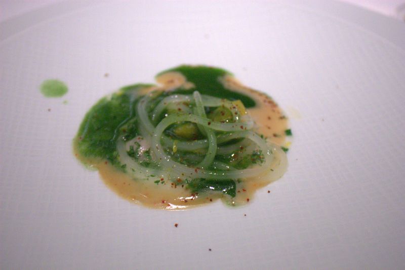 Corton spider crab, parmesan spaghetti, cockles, meyer lemon