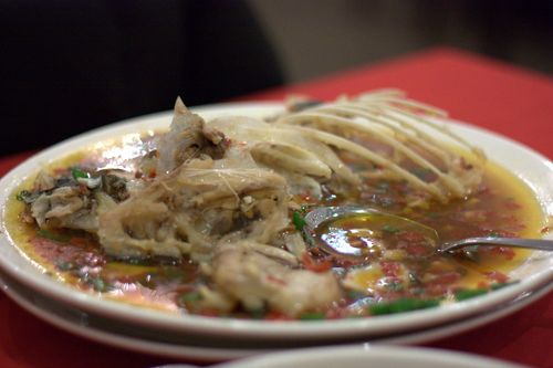 Hunan house fish head remains