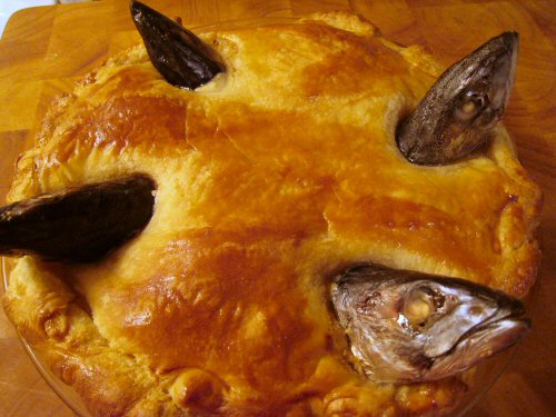 Baked stargazy pie