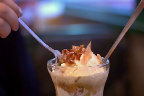 Denny's maple bacon sundae top