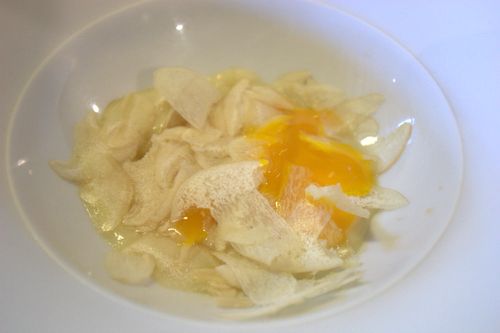 Etxebarri shaved mushrooms, egg yolk