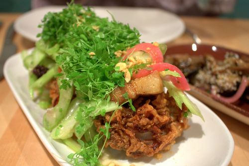 Kin shop fried pork & crispy oyster salad