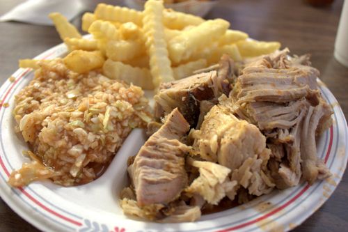 Jimmy's bbq coarse chopped pork plate