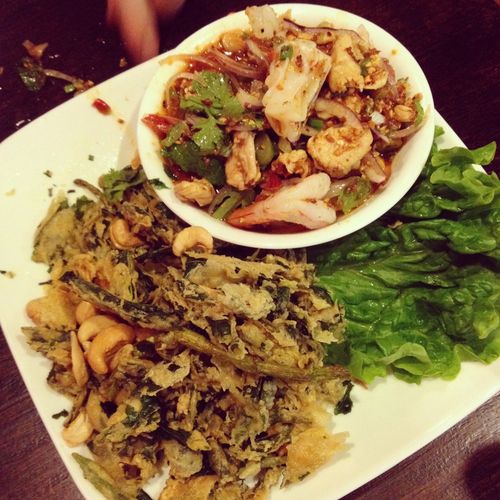 Sripraphai crispy chinese watercress salad