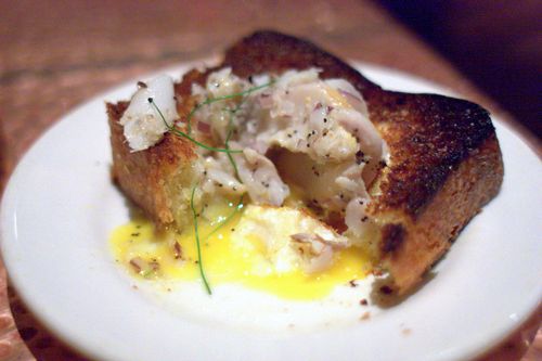 Zahav sable, challah, egg interior