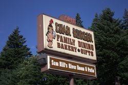 Char burger sign