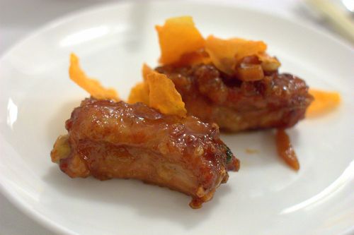 The chairman braised spareribs with preserved plums in caramelized black vinegar