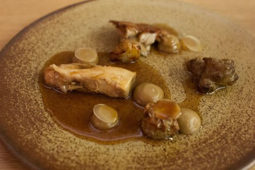 Aska pork shank, apple, sunchoke