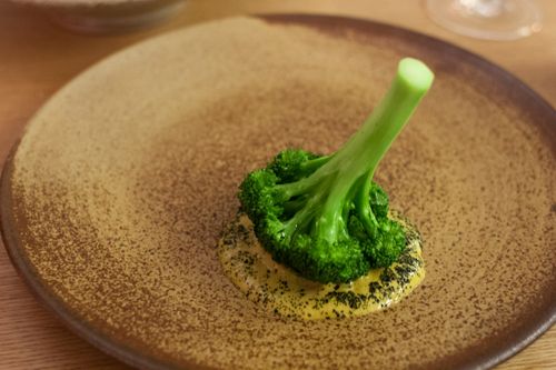 Aska broccoli, mussel, seaweed