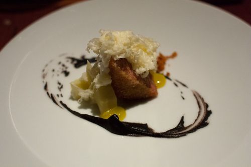 Wd-50 pig tail, artichoke, olive oil jam, hazelnut